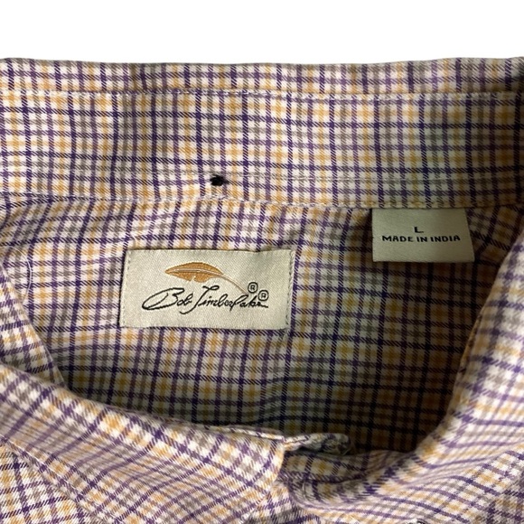 Bob Timberlake Purple White and Gold Long Sleeve Button Down, L - Picture 7 of 8